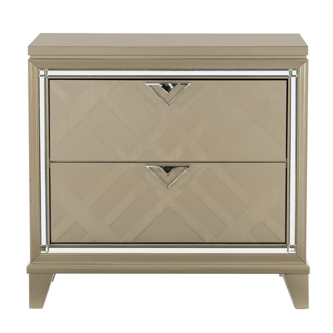 Home Elegance Bijou Champagne Gold Silver Night Stand HE-1522-4WF