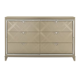 Home Elegance Bijou Gold Silver Champagne Dresser And Mirror