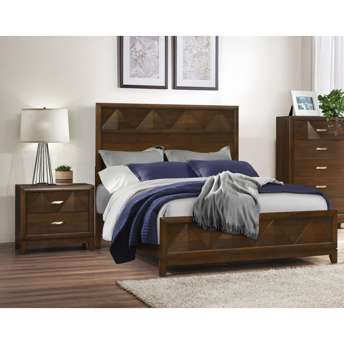 Home Elegance Aziel Brown 2pc Bedroom Set With King Bed HE-1535K-1EK-BR-S1