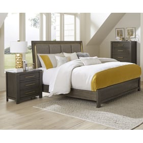 Home Elegance Scarlett Brown Gold Silver 2pc Bedroom Set With King Bed