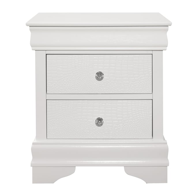 Home Elegance Lana White Night Stand HE-1556W-4