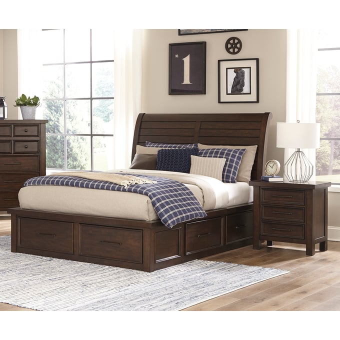 Home Elegance Logandale Brown 2pc Bedroom Set With King Bed HE-1559K-1EK-BR-DWR-S1