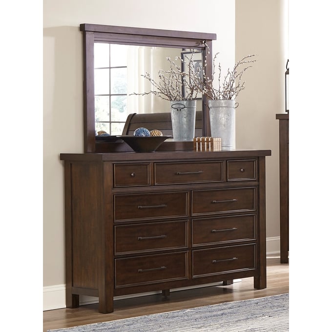 Home Elegance Logandale Brown Dresser And Mirror HE-1559-5-DRMR