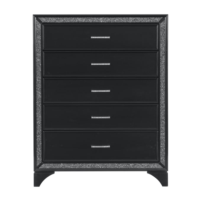 Home Elegance Salon Black Gold Silver Chest HE-1572BK-9