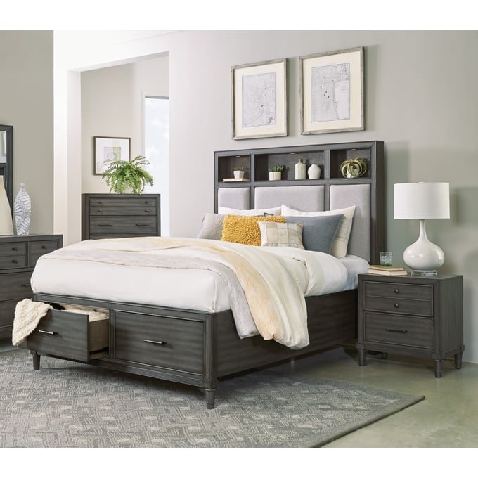 Home Elegance Wittenberry Gray 2pc Bedroom Set With King Bed HE-1573K-1EK-BR-DWR-S1