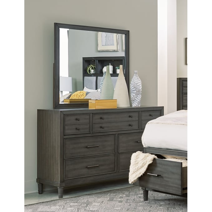 Home Elegance Wittenberry Gray Dresser And Mirror HE-1573-5-DRMR