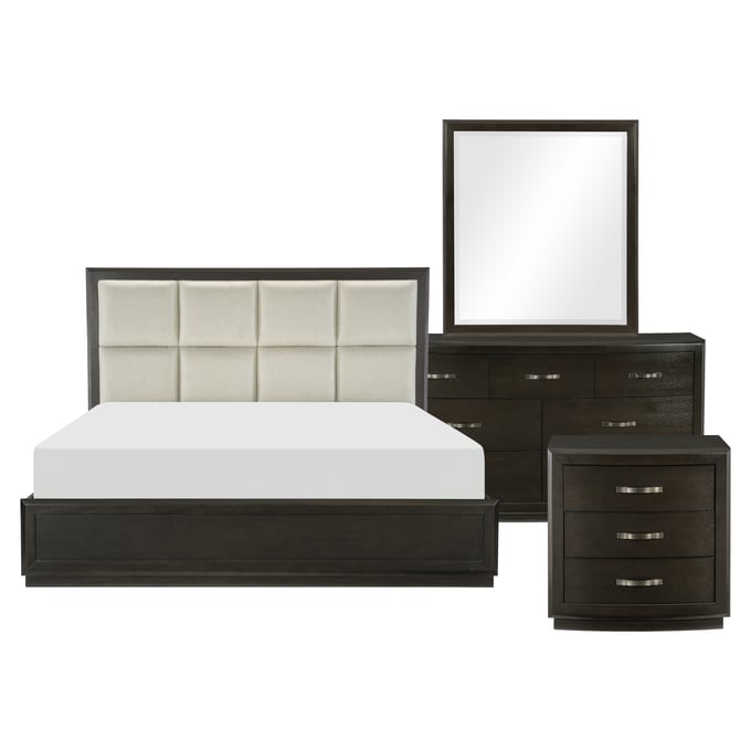 Home Elegance Hodgin Brown 4pc Bedroom Set With Queen Bed HE-1575-1-BR-S2