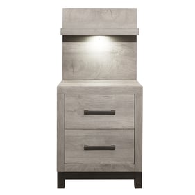 Home Elegance Zephyr Gray Night Stand with Wall Panel