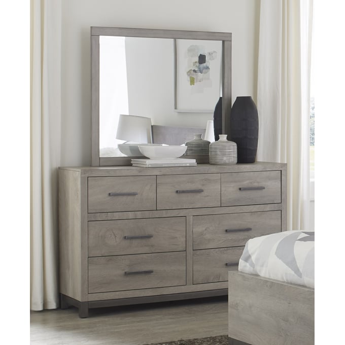 Home Elegance Zephyr Gray Dresser And Mirror HE-1577-5-DRMR