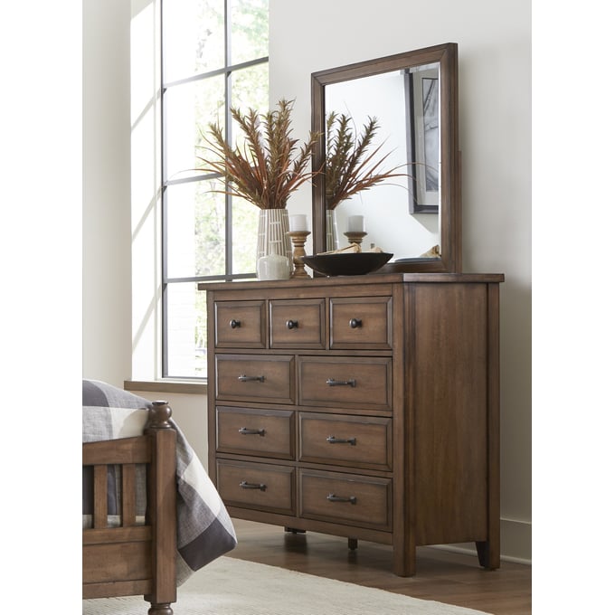 Home Elegance Brevard Brown Dresser And Mirror HE-1584-5-DRMR