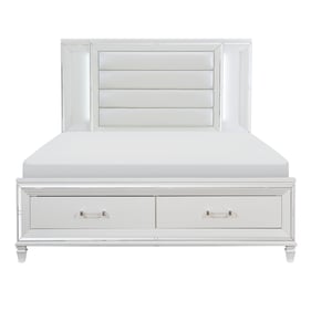 Home Elegance Tamsin White Queen Drawer Bed with LED Lighting