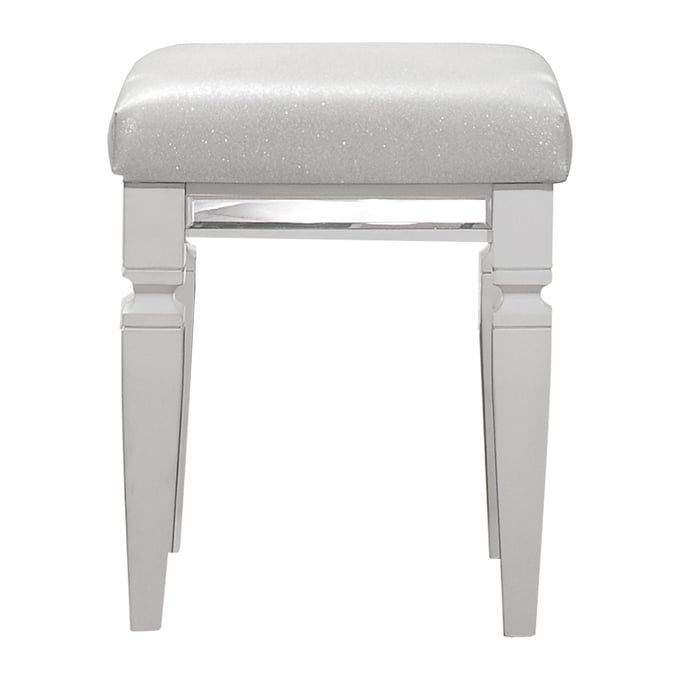 Home Elegance Tamsin Transparent White Vanity Stool HE-1616W-14