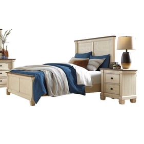 Home Elegance Weaver Antique White Rosy Brown 2pc Bedroom Set with Queen Be...