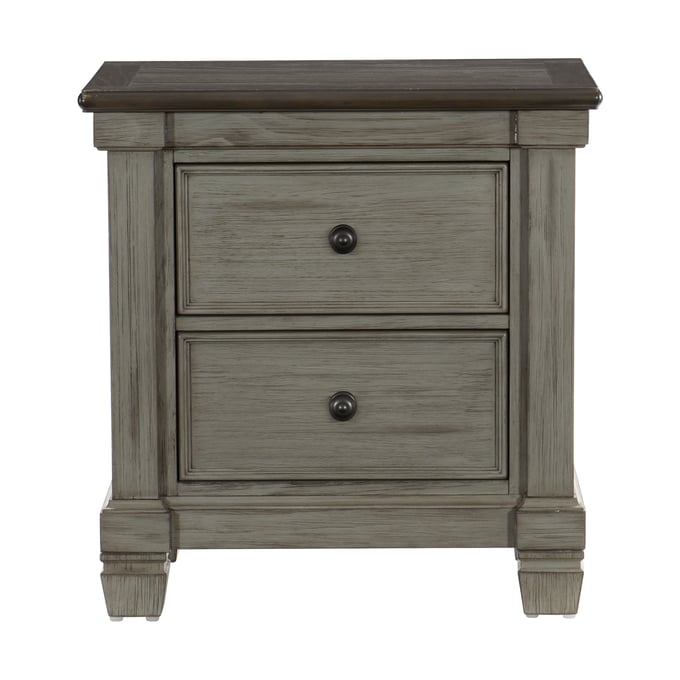 Home Elegance Weaver Brown Gray Night Stand HE-1626GY-4