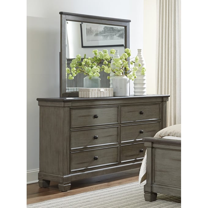 Home Elegance Weaver Brown Gray Dresser And Mirror HE-1626GY-5-DRMR