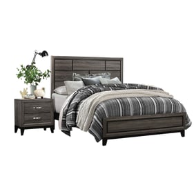 Home Elegance Davi Gray 4pc Bedroom Set With King Bed