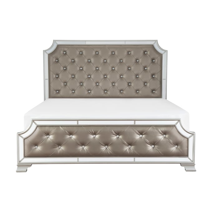 Home Elegance Avondale Gold Silver Champagne Gray Queen Bed HE-1646-1