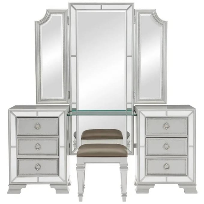 Home Elegance Avondale Silver Vanity Set HE-1646-VN-SET