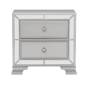 Home Elegance Avondale Gray Gold Silver Champagne Night Stand