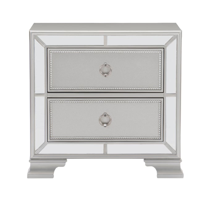 Home Elegance Avondale Gray Gold Silver Champagne Night Stand HE-1646-4