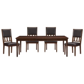 Home Elegance Frazier Park Brown Cherry 5pc Dining Room Set