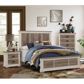 Home Elegance Arcadia White Weathered Gray 2pc Bedroom Set with King Bed