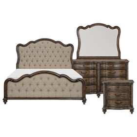 Home Elegance Heath Court Brown 4pc Bedroom Set With Queen Bed