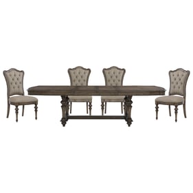 Home Elegance Heath Court Brown 5pc Dining Room Set