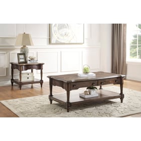 Home Elegance Heath Court Brown 3pc Coffee Table Set