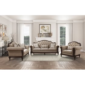 Home Elegance Heath Court Brown 3pc Living Room Set