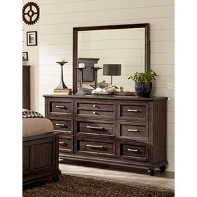 Home Elegance Cardano Dark Brown Dresser and Mirror