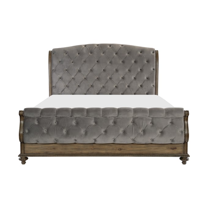 Home Elegance Rachelle Brown Gray Queen Bed HE-1693-1