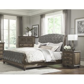 Home Elegance Rachelle Brown Gray 2pc Bedroom Set With Queen Bed