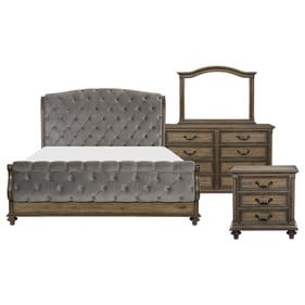 Home Elegance Rachelle Brown Gray 4pc Bedroom Set With Queen Bed