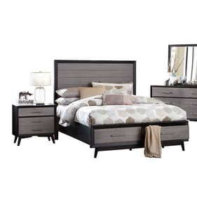 Home Elegance Raku Gray Oak Veneer 2pc Bedroom Set with King Bed