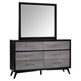 Home Elegance Raku Gray Oak Veneer Dresser and Mirror