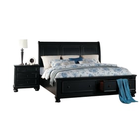 Home Elegance Laurelin Black 2pc Bedroom Set with King Bed