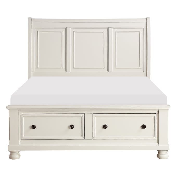 Home Elegance Laurelin White King Sleigh Storage Bed HE-1714KW-1EK