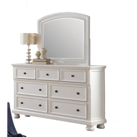 Home Elegance Laurelin White Dresser and Mirror