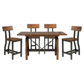 Home Elegance Holverson Brown Gray 5pc Counter Height Set