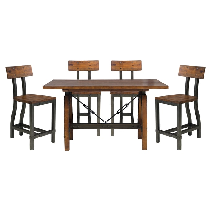 Home Elegance Holverson Brown Gray 5pc Counter Height Set HE-1715-36-5SET