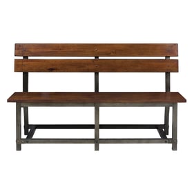 Home Elegance Holverson Brown Gray Bench with Back