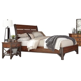 Home Elegance Holverson Rustic Brown 4pc Bedroom Set With King Bed