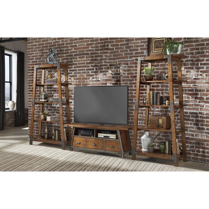 Home Elegance Holverson Brown Gray Entertainment Center HE-17150-64T-ENT-S1