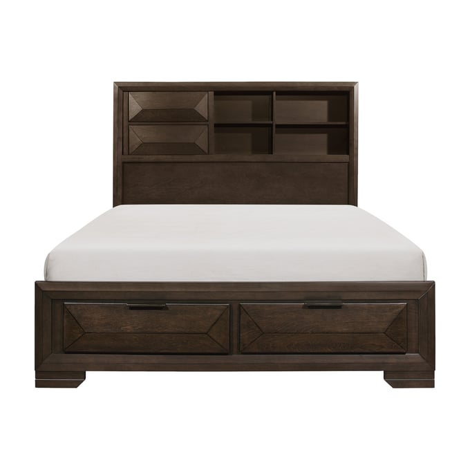 Home Elegance Chesky Espresso Queen Storage Bed HE-1753-1