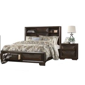 Home Elegance Chesky Warm Espresso 4pc Bedroom Set With King Bed