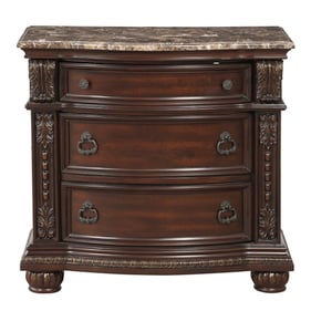 Home Elegance Cavalier Cherry Marble Top Night Stand