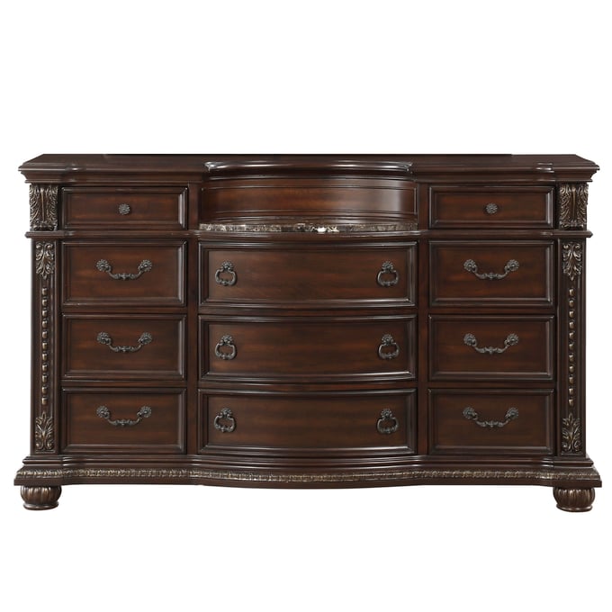 Home Elegance Cavalier Cherry Marble Insert Dresser HE-1757-5