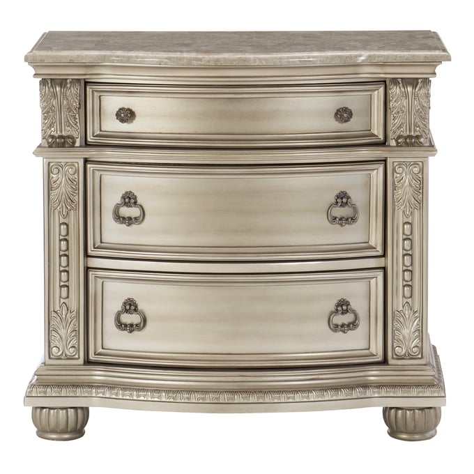 Home Elegance Cavalier Gold Silver Champagne Night Stand HE-1757SV-4