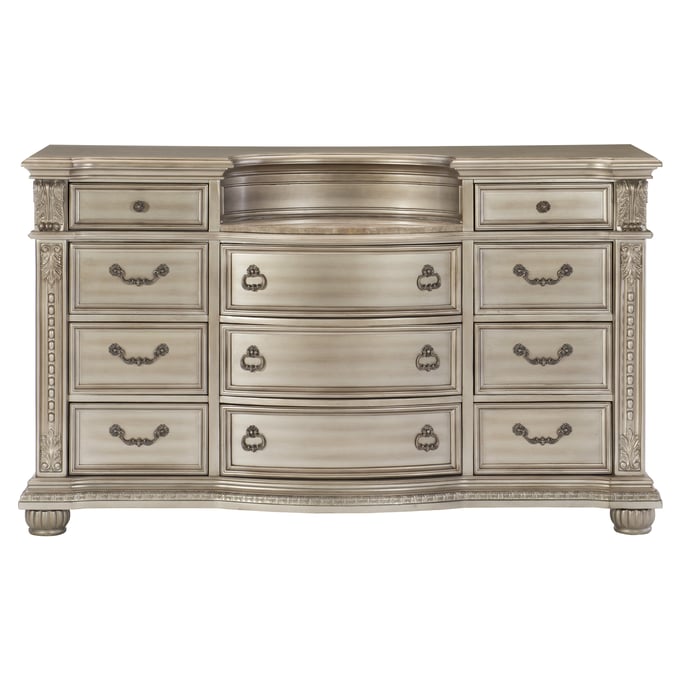 Home Elegance Cavalier Gold Silver Champagne Dresser HE-1757SV-5